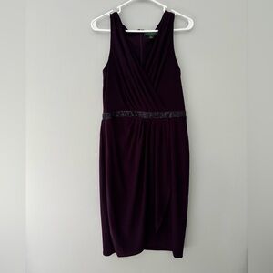 Lauren Ralph Lauren Purple Ruched Sheath Dress